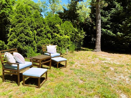 Eastham, Pine Tree Cottages Cape Cod vacation rental - Backyard lounge area