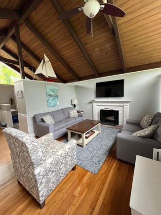 Falmouth Cape Cod vacation rental - Living Room with pull out Queen Sleeper, loveseat and recliner