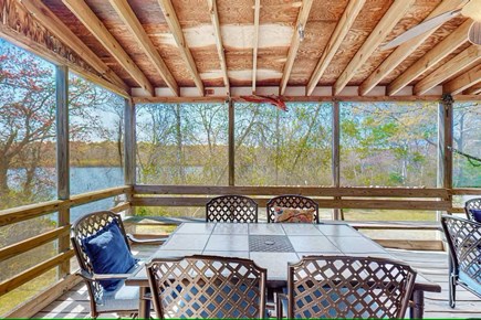 Barnstable, Hyannis Cape Cod vacation rental - A big screened-in porch with pond view offering more seating
