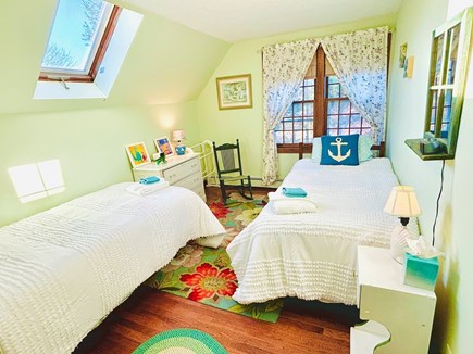 Barnstable, Hyannis Cape Cod vacation rental - A light-filled 3rd bedroom upstairs features two twin beds.