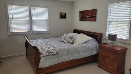 Centerville Cape Cod vacation rental - 2nd-floor primary bedroom with queen bed, Amazon TV, & twin bed.