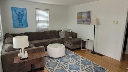 Centerville Cape Cod vacation rental - Living Room with sectional and lots of natural light.