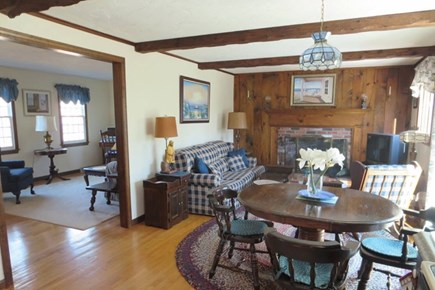 Harwich Cape Cod vacation rental - Family room and kitchen table