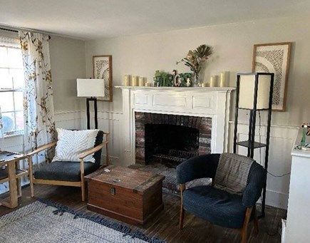 Barnstable, Centerville, MA Cape Cod vacation rental - Living room with fireplace.