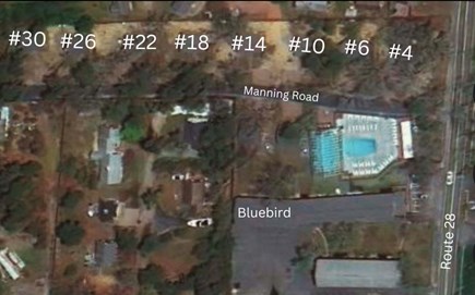 Dennis Port Cape Cod vacation rental - Aerial view of all cottages on Manning Road -