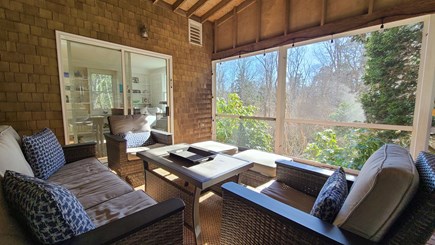 Wellfleet Cape Cod vacation rental - Wonderful screen porch with seating and bar