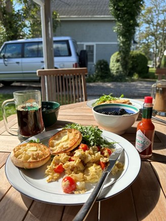 Chatham Cape Cod vacation rental - Back covered porch morning sun. Great breakfast hangout.