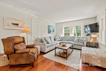 Chatham Cape Cod vacation rental - Comfy sectional with a large TV.