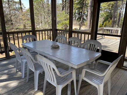 Eastham Cape Cod vacation rental - Spacious screen porch with ceiling fan for dining and relaxing.