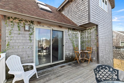White Horse Beach, Plymouth MA MA vacation rental - Deck with sliders to living area; outdoor shower around corner