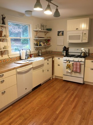 Truro Cape Cod vacation rental - Fully equipped kitchen with beautiful view onto back garden