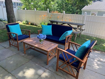 Falmouth, New Silver Beach Cape Cod vacation rental - Relax w/ SW breeze on patio offering outdoor dining for 6-8.