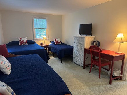 Falmouth, New Silver Beach Cape Cod vacation rental - Lobster Bedroom has 3 windows, Smart TV, large closet, and desk
