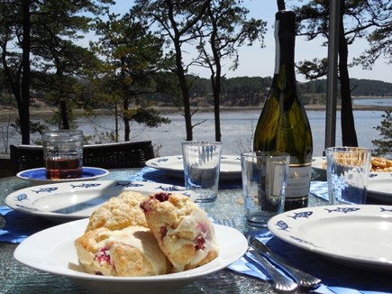 Wellfleet Cape Cod vacation rental - Brunch on the deck while watching the tide come in and go.