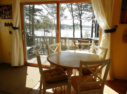 Wellfleet Cape Cod vacation rental - Dining area, with sliding door to the deck.