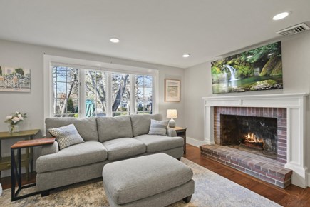 East Falmouth Cape Cod vacation rental - Fireplaced Living Room w/TV