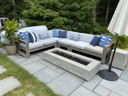 Osterville Cape Cod vacation rental - Sitting area with gas firepit.<br/>