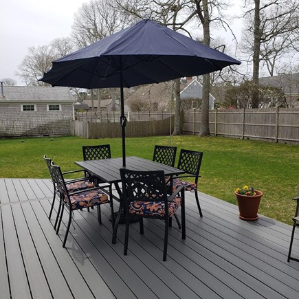 South Yarmouth Cape Cod vacation rental - Dining on deck.