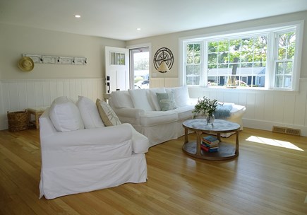 Dennis Port Cape Cod vacation rental - Enter into sunny living room with hardwood floors