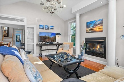 Eastham Cape Cod vacation rental - French doors lead you into a graceful living room.