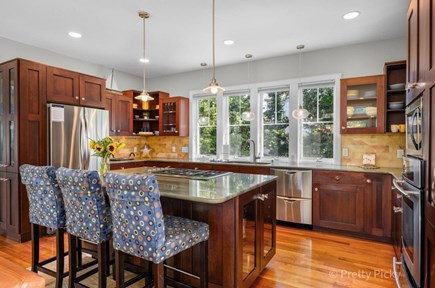 Eastham Cape Cod vacation rental - Custom cabinetry and lighting and stainless appliances.