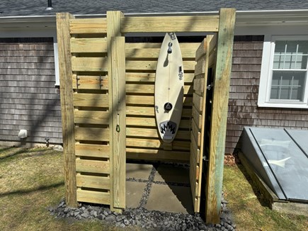 Yarmouth Cape Cod vacation rental - New surfboard outdoor shower installed April 2024.