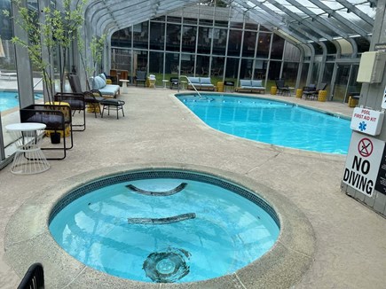 Dennis Port Cape Cod vacation rental - Neighboring Bluebird indoor pool and hot tub, accessible with purchase of a daily downloadable family pass