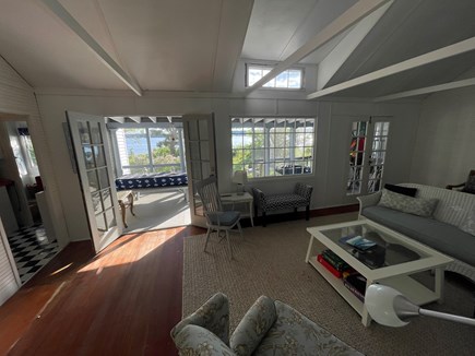 Falmouth, Waquoit Cape Cod vacation rental - LR and Front Porch