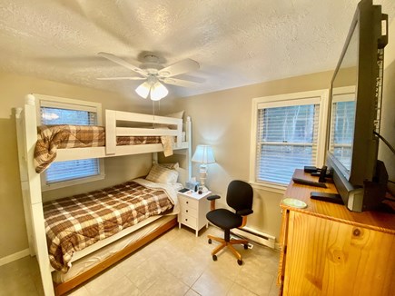 Mashpee Cape Cod vacation rental - 4th bdrm bunk and trundle bed 42' cable TV ceiling fan