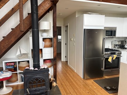 Wellfleet Cape Cod vacation rental - Living room, kitchen, passage to 2 bedrooms. bathroom on right