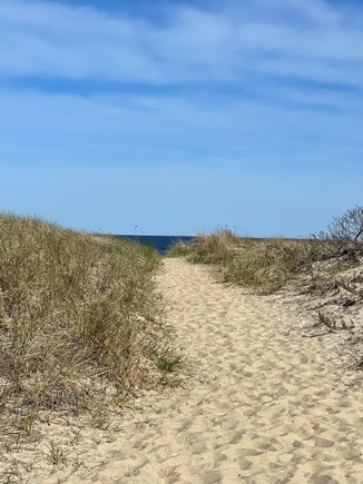 South Plymouth MA vacation rental - Sandy path to beach-beautiful sky and ocean!