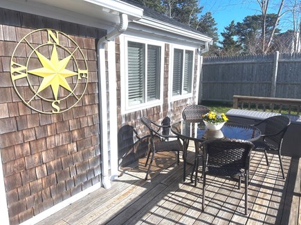 Dennis Port Cape Cod vacation rental - Front deck with table for 4