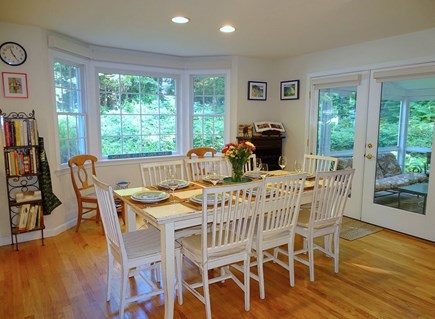 Between Falmouth &Woods Hole Cape Cod vacation rental - Dining room seats up to 12, opens to porch