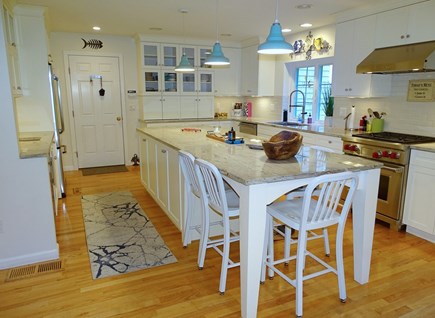 Between Falmouth &Woods Hole Cape Cod vacation rental - Large kitchen with center island seating