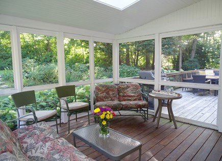 Between Falmouth &Woods Hole Cape Cod vacation rental - Screen in porch - best seat in the house!