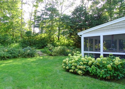 Between Falmouth &Woods Hole Cape Cod vacation rental - Back yard - blooming and private