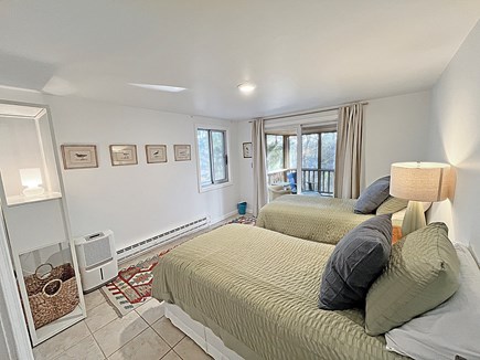 Wellfleet Cape Cod vacation rental - Guest bed with 2 twin beds and sliding doors to porch
