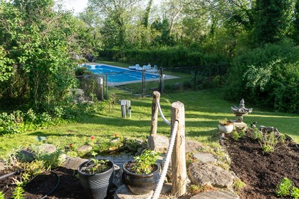 Truro Cape Cod vacation rental - Garden path and Koi pond