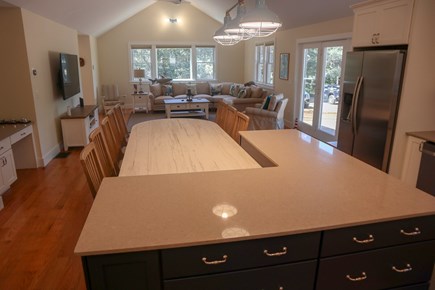 Eastham Cape Cod vacation rental - View from the kitchen to the dining and living room