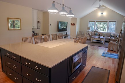 Eastham Cape Cod vacation rental - View from the kitchen to the dining and living room