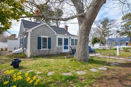 Dennis Port Cape Cod vacation rental - Large, fully-fenced in yard, 3 adirondack chairs in the front