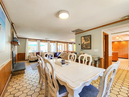 Pocasset Cape Cod vacation rental - Dining area open to living rooms with half bath.