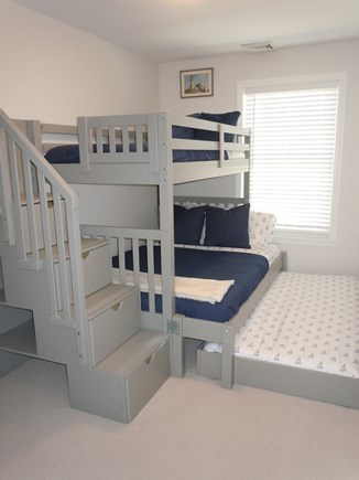 Barnstable  Cape Cod vacation rental - 4th bedroom with a full bottom bunk and a trundle under! TV