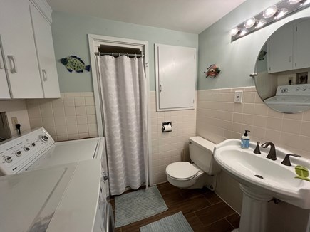 Brewster Cape Cod vacation rental - Main Bathroom with shower and laundry