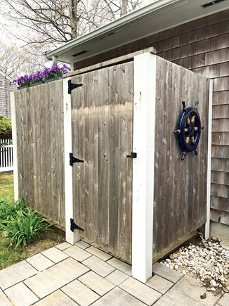 Falmouth Cape Cod vacation rental - The best place to take a shower - located just off the deck