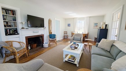 Wellfleet Cape Cod vacation rental - Living room with comfortable furnishings and large flat screen TV