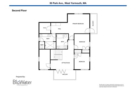 West Yarmouth Cape Cod vacation rental - Second level floor plan