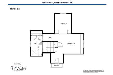 West Yarmouth Cape Cod vacation rental - Third level floor plan