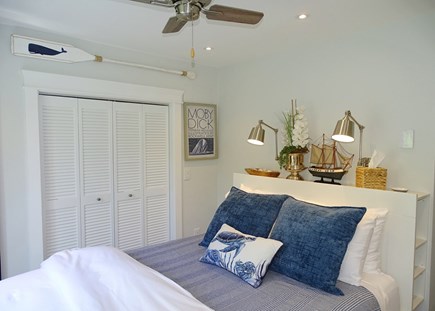 Provincetown West End Cape Cod vacation rental - Queen bedroom with new linens, ceiling fan 