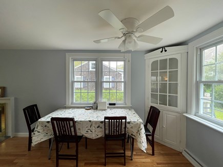 East Falmouth Cape Cod vacation rental - Eat inside (seating for 6 with table pulled out)